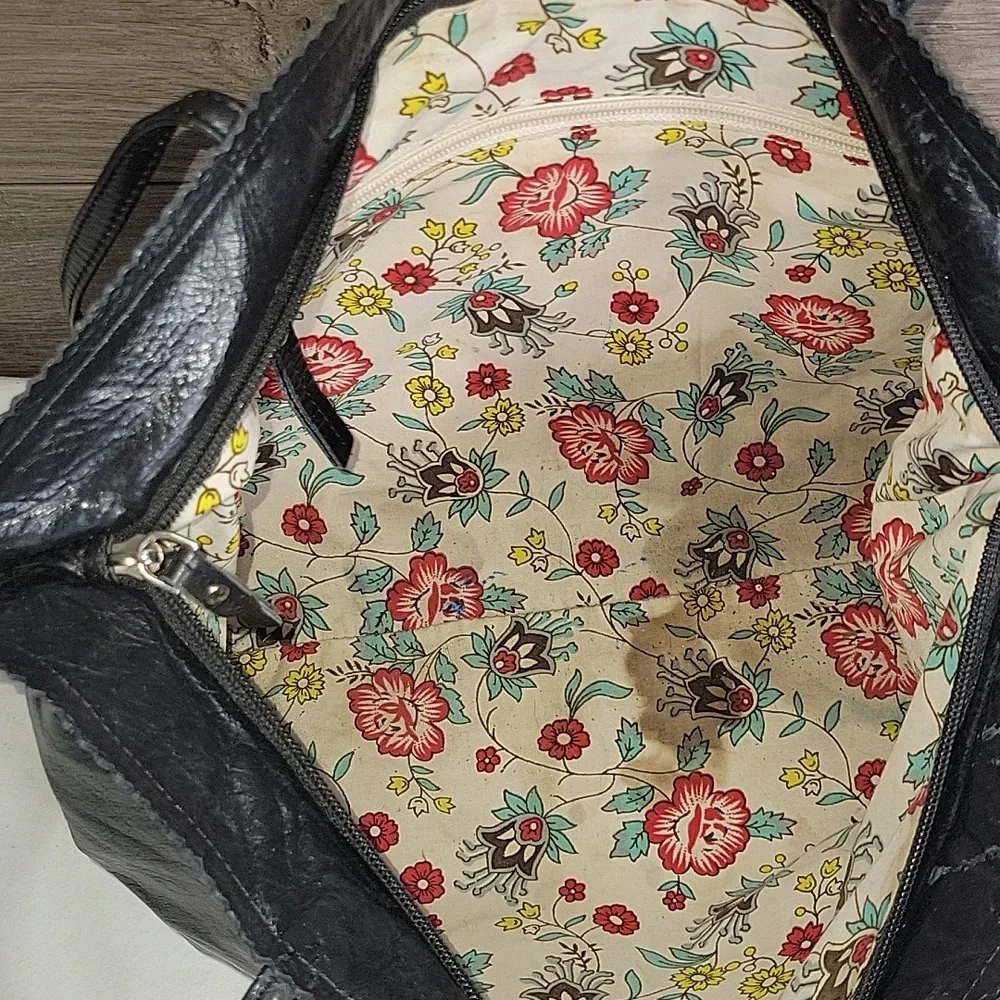 Latico NJ USA for Anthropologie Black Leather Tote Bag